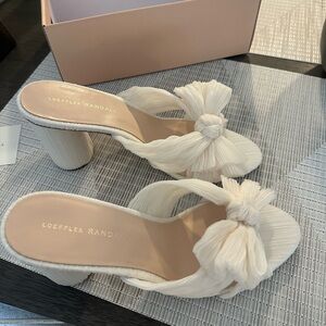 Loeffler Randal Brand new! Never worn! Penny pearl pleated bow heel. size 10.5